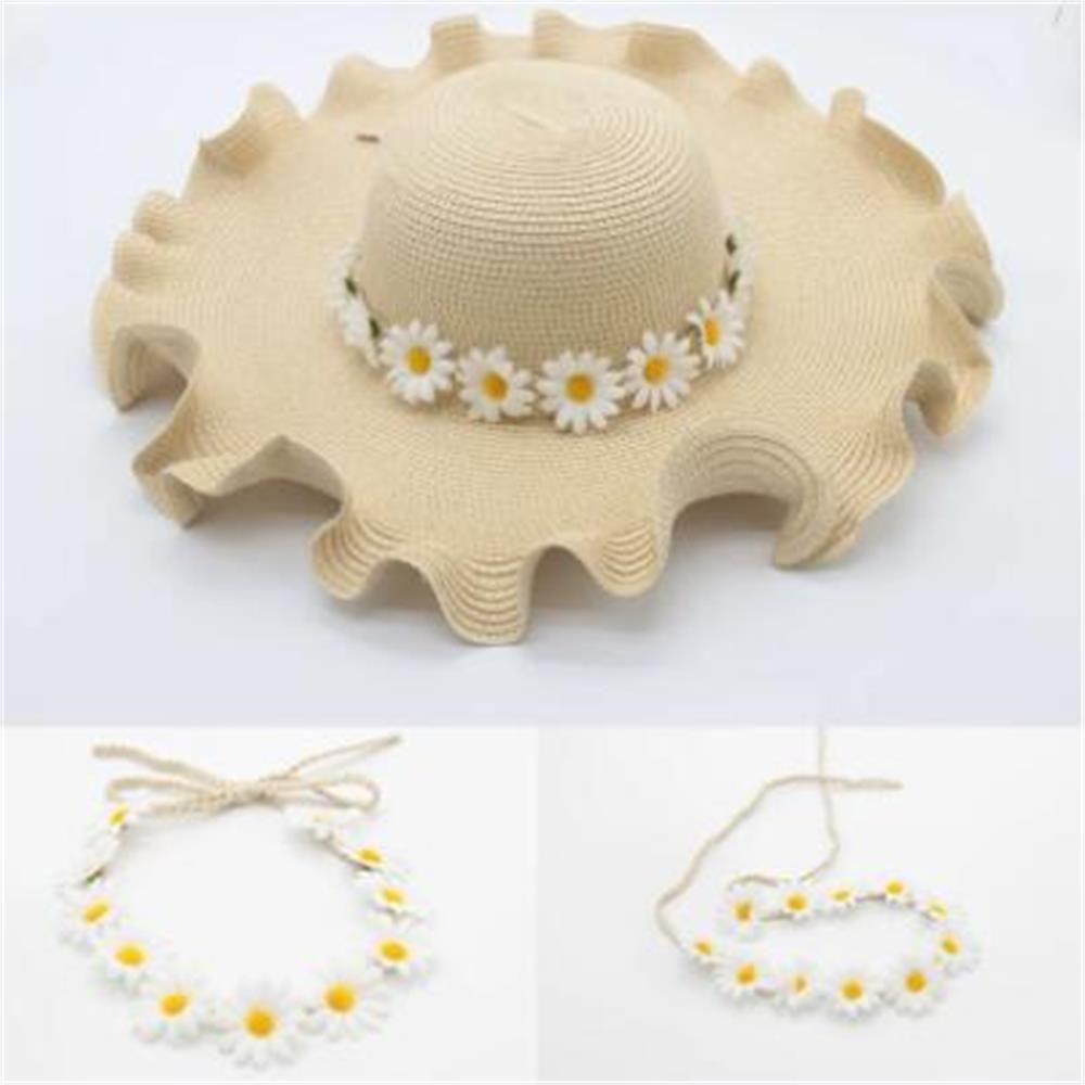 Vòng Hoa Hướng Dương Màu Sắc Trắng Bện Tóc Dành Cho Cô Dâu