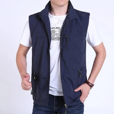 Áo khoác ghi lê cổ đứng dáng rộng thời trang mùa thu sành điệu dành cho nam