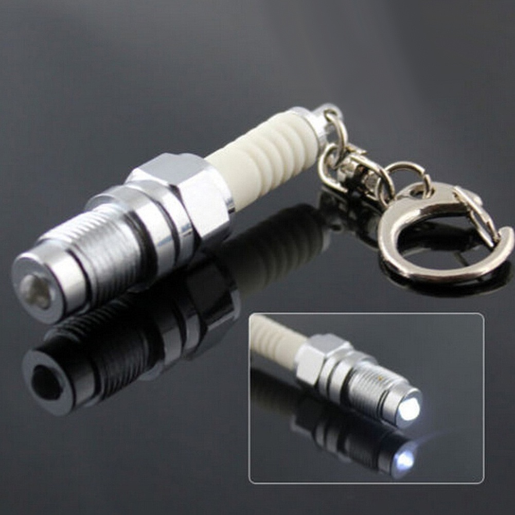 Móc khóa đèn LED hình bugi đánh lửa xinh xắn