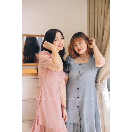 VÁY ĐẦM BIGSIZE CỔ VUÔNG XẾP LY DÁNG A - HERA DRESS - IZYBYNHI | BigBuy360 - bigbuy360.vn