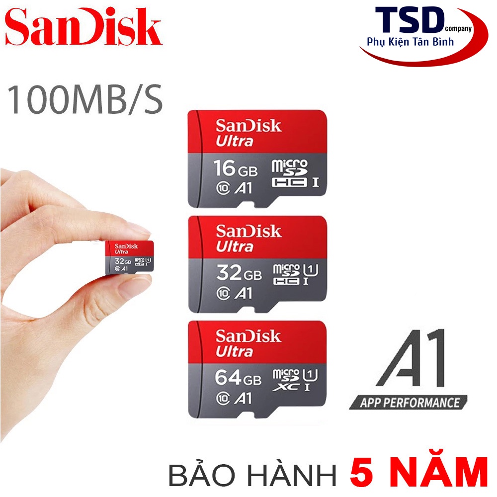 Thẻ Nhớ SanDisk Ultra 100MB/s MicroSDXC UHS-I A1 Chính Hãng