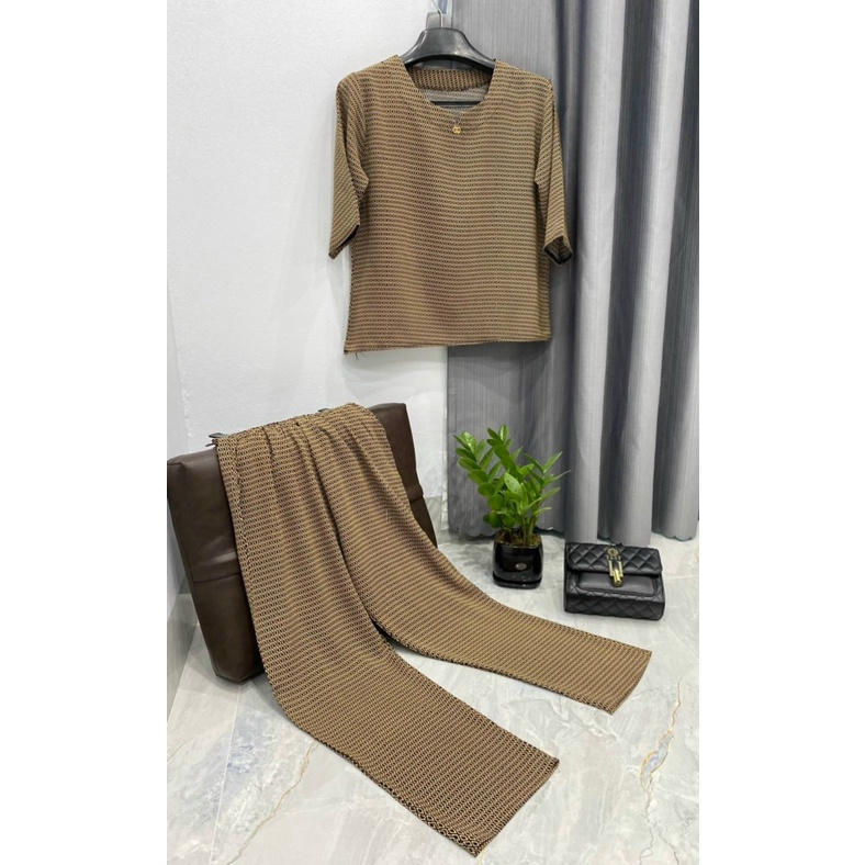 Bộ Lụa Tay Lỡ Quần Dài Hàng Thiết Kế Cao Cấp Bộ Đồ Trung Niên Cho Mẹ Cho Bà Thu Đông