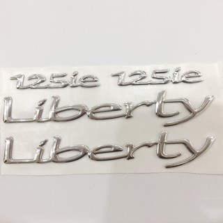 [ HOT  Bộ tem  LIBERTY 125ie màu bạc trắng/decal chữ nổi dán sườn xe liberty 125