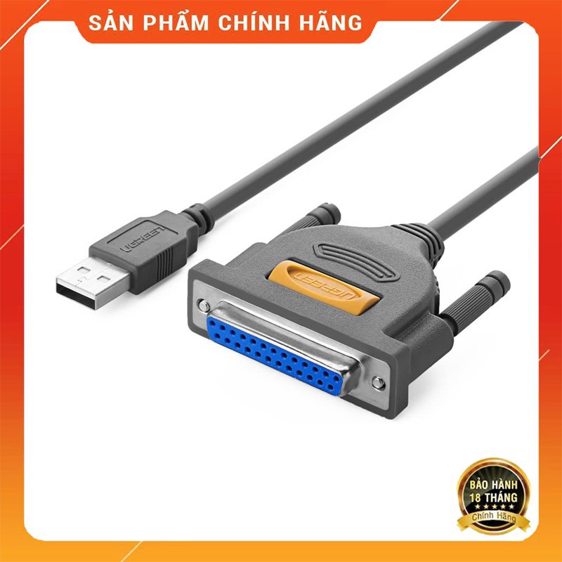 Cáp máy in USB to LPT DB25 Parallel Ugreen 20224 dài 2m cao cấp