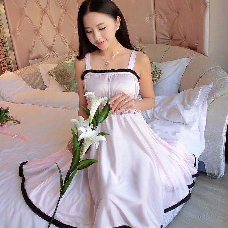 Đầm Ngủ Hai Dây Mỏng Phong Cách Hàn Quốc Gợi Cảm Dành Cho Nữ