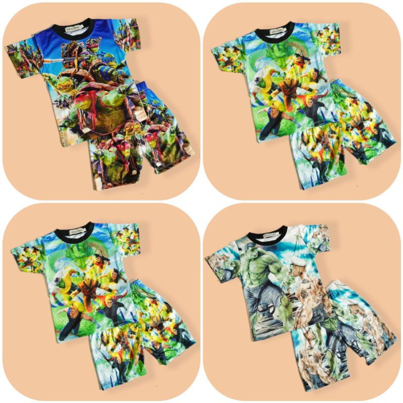 (8-32kg) Bộ thun lạnh 3d thái bé trai