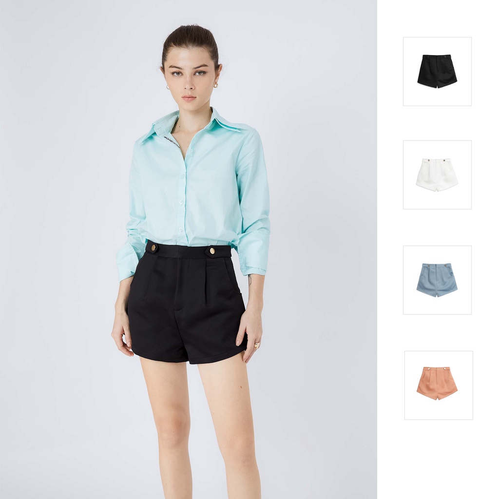 Quần Đùi Nữ A-line Casual Short , Chất Kaki Bóng Thoải mái , WQS000005,SOMEHOW