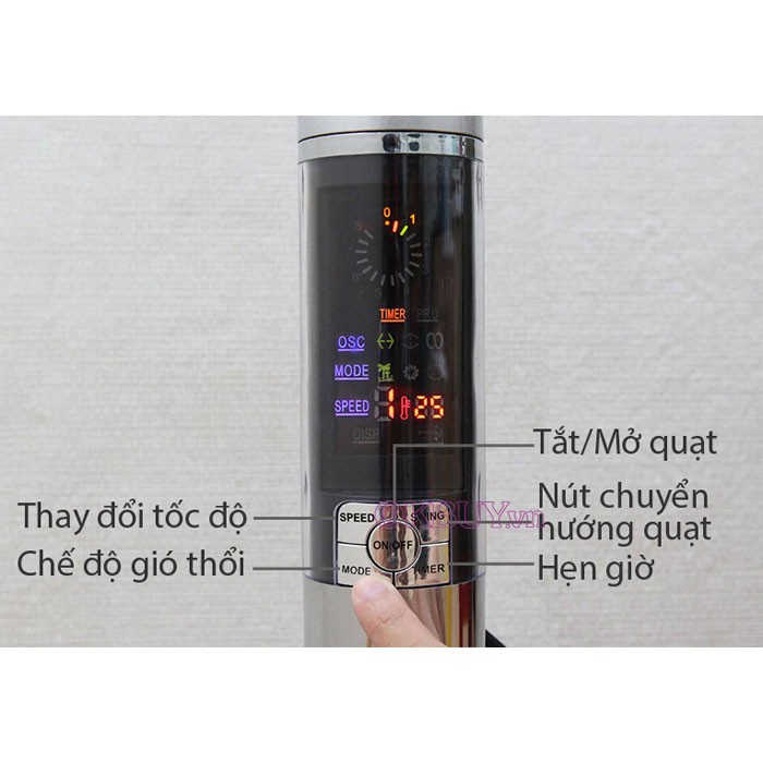 Quạt đứng Remote đảo hình sóng LIFAN Đ16RC8