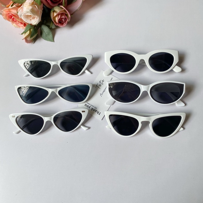 Kính thời trang mắt mèo cho nam và nữ🔻Kính râm gọng trắng