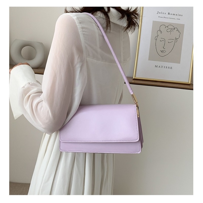 Túi Đeo Vai Màu Trơn Kiểu Dáng Đơn Giản Hợp Thời Trang Dành Cho Nữ IELGY