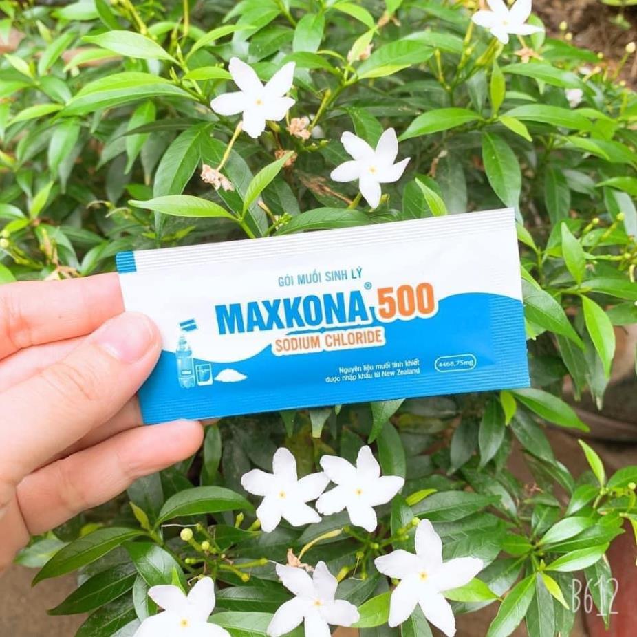 GÓI MUỐI SINH LÝ MAXKONA 500 - Gói pha nước muối sinh lý súc họng, nước muối súc miệng rửa mũi