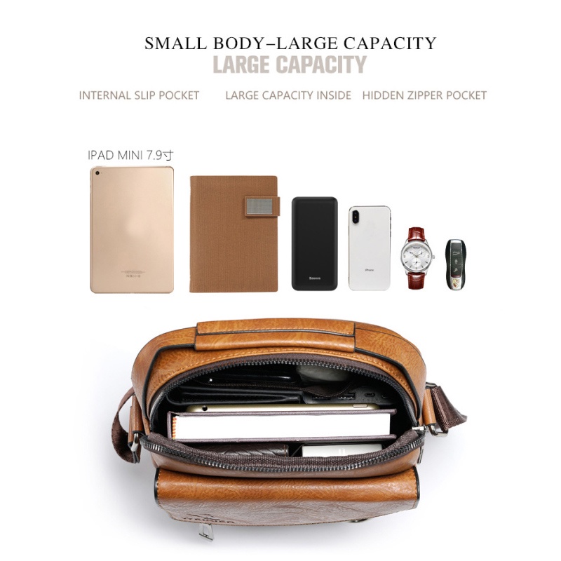 Túi Da Đeo Chéo Phong Cách Vintage Sang Trọng Cho Nam | BigBuy360 - bigbuy360.vn