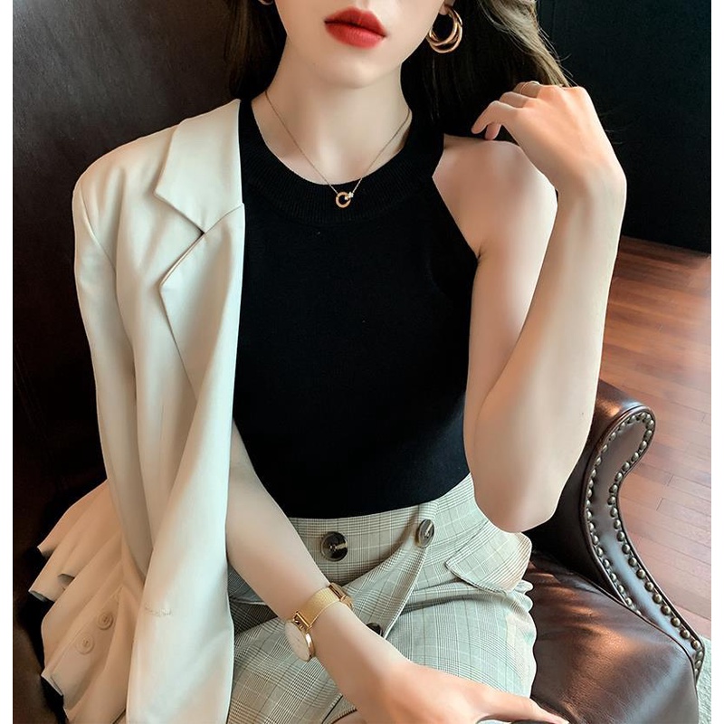 Áo hai dây dệt kim thời trang mùa hè cho nữ