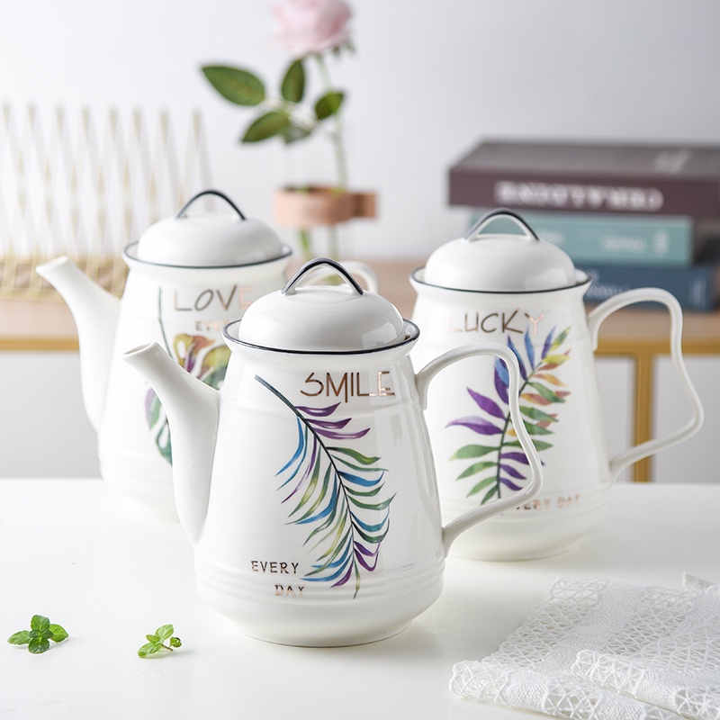 Bộ Ấm Trà Bằng Gốm Chịu Nhiệt Thiết Kế Đơn Giản Dễ Thương