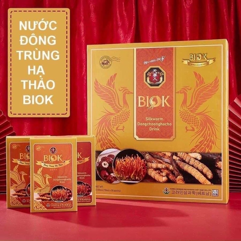 [HÀNG MỚI] Nước uống Đông Trùng Hạ Thảo BIOK, bổ sung năng lượng. Gói 70ml. Thực phẩm tăng sức đề kháng