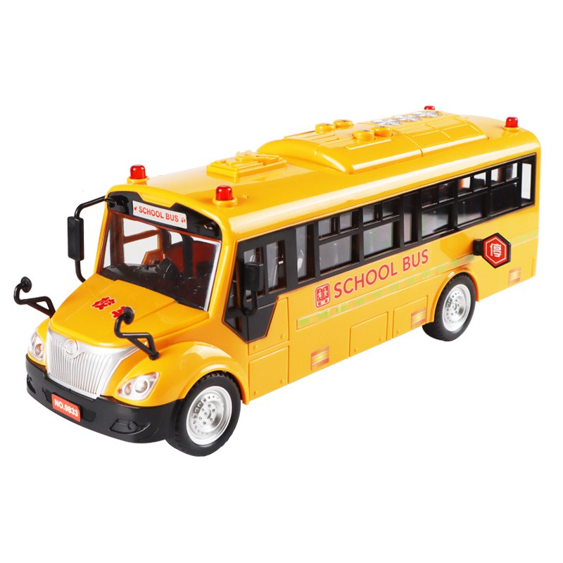 Đồ Chơi Ô Tô Xe Buýt School Bus Cho Trẻ Em Mở Các Cửa, Có Đèn, Âm Thanh Và Hành Khách