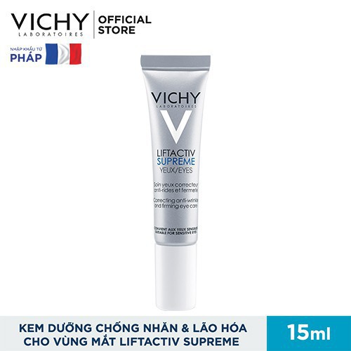 Kem Dưỡng Giúp Giảm Nếp Nhăn & Săn Chắc Da Vùng Mắt Vichy LiftActiv Eyes Supreme Global Anti-Wrinkle & Firming Care 15ml