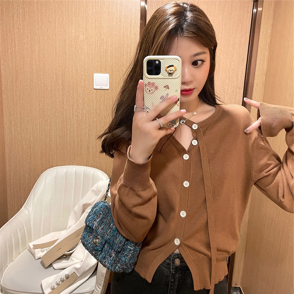 Áo khoác cardigan dệt kim dáng rộng phong cách hàn quốc thời trang mùa thu cho nữ