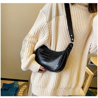 Túi đeo vai nữ túi kẹp nách đeo chéo nữ thời trang da vân cá sấu style Hàn Quốc Hottrend TKNA01 + hình thật