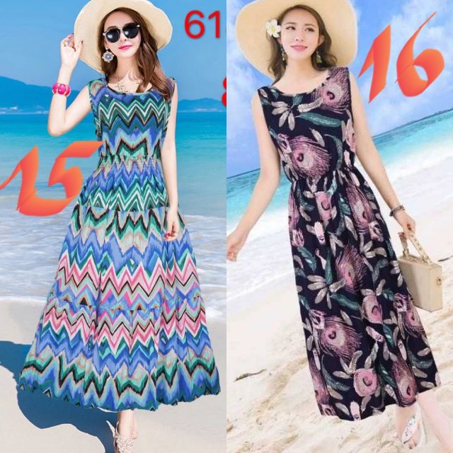 Đầm maxi lanh dài