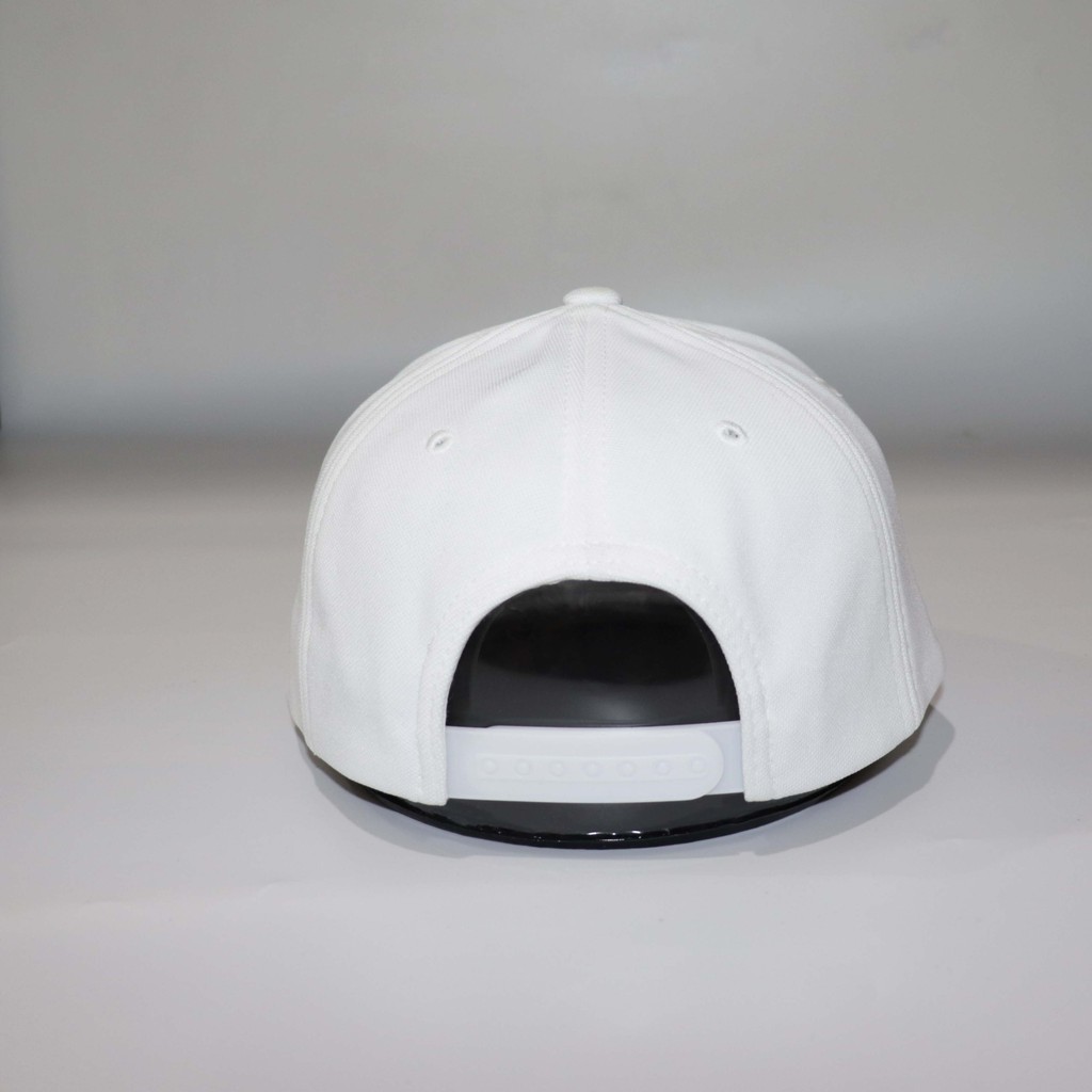 Nón NHS Snapback Trắng Kết Đen - Phong Cách Soái Ca Trơn007.