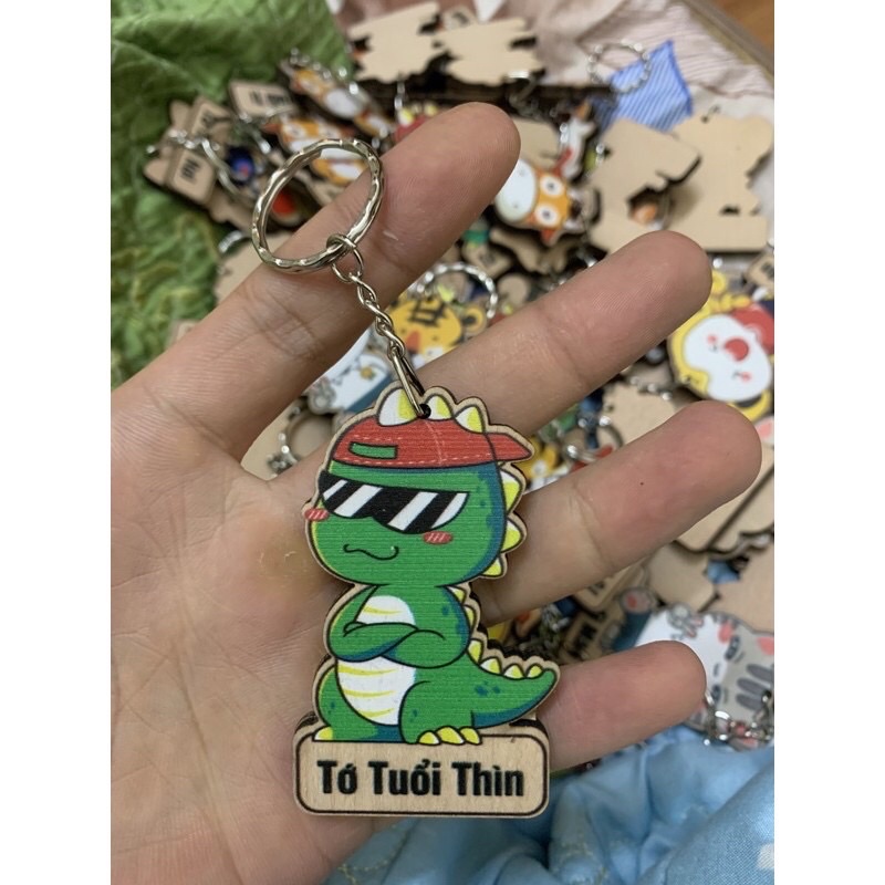 Sỉ 12 móc khoá 12 con giáp bằng gỗ