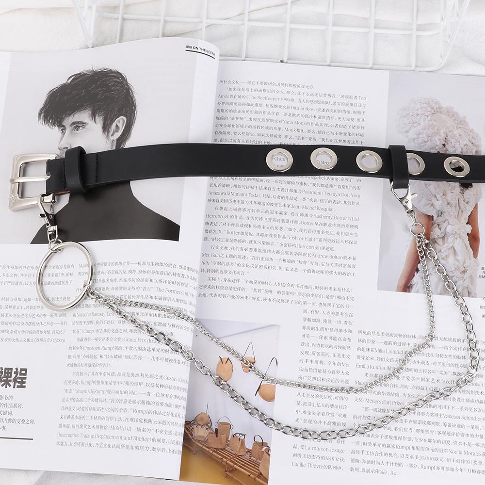 Thắt Lưng Da PU Đính Tua Rua Phong Cách Punk Rock Cá Tính