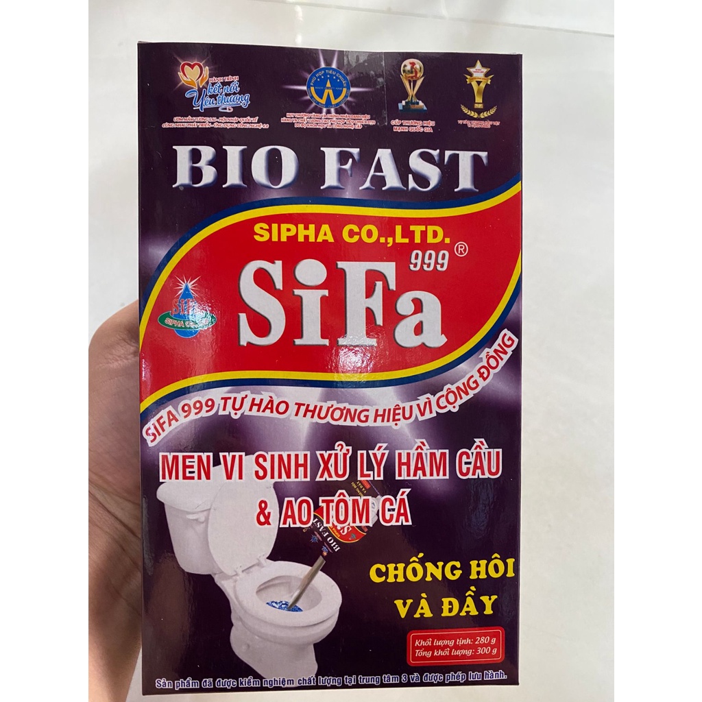 Bột men vi sinh xử lý hầm cầu và ao tôm cá SiFa chính hãng, giúp chống hôi và đầy, mang lại hiệu quả cao, hộp 300g