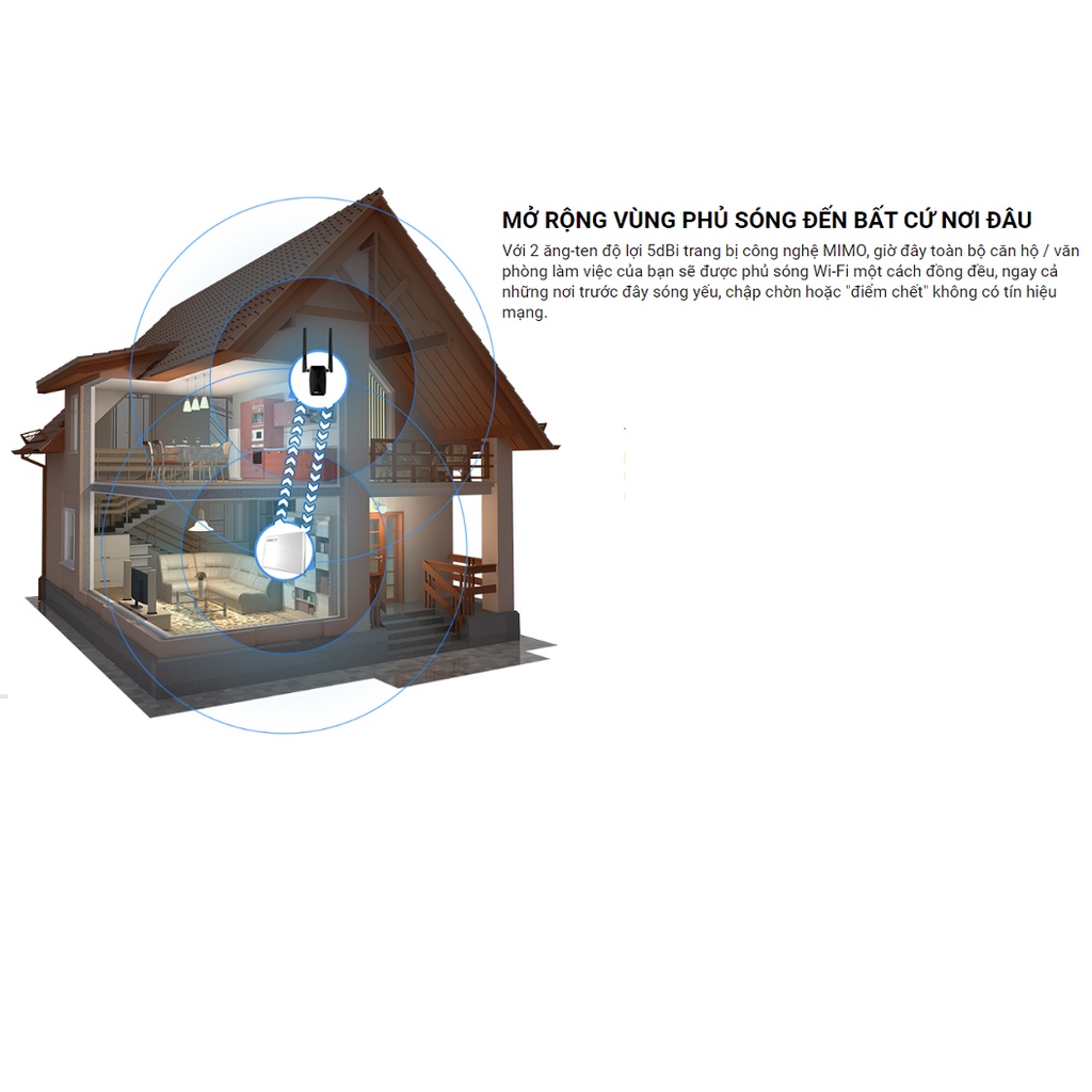 Kích sóng wifi Totolink EX1200T bộ kích wifi băng tần kép AC1200Mpbs - Hàng chính hãng bảo hành 24 tháng