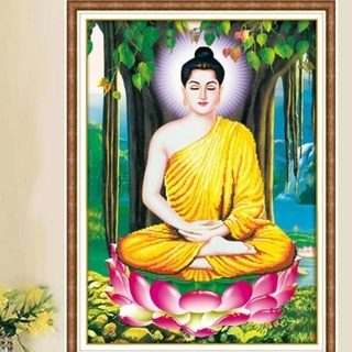 Tranh đính đá, tranh thêu chữ thập phật thích ca mâu ni