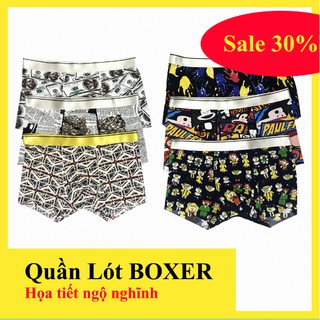 QUẦN LÓT ĐÙI Boxer Nam - Thun Lạnh - Nhiều họa tiết