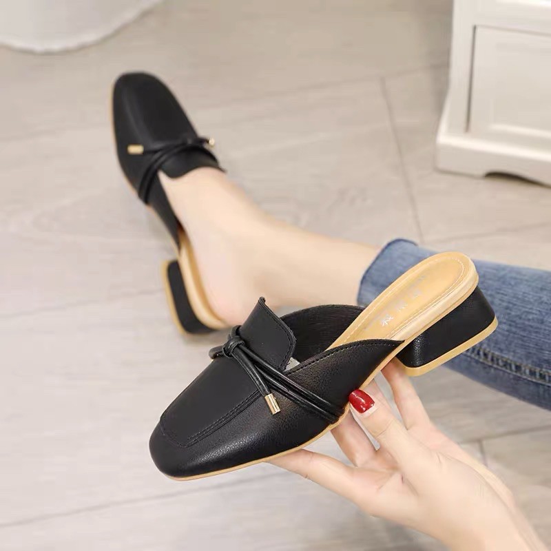 Sục 3cm da mềm nơ buộc BIG SIZE 35-43