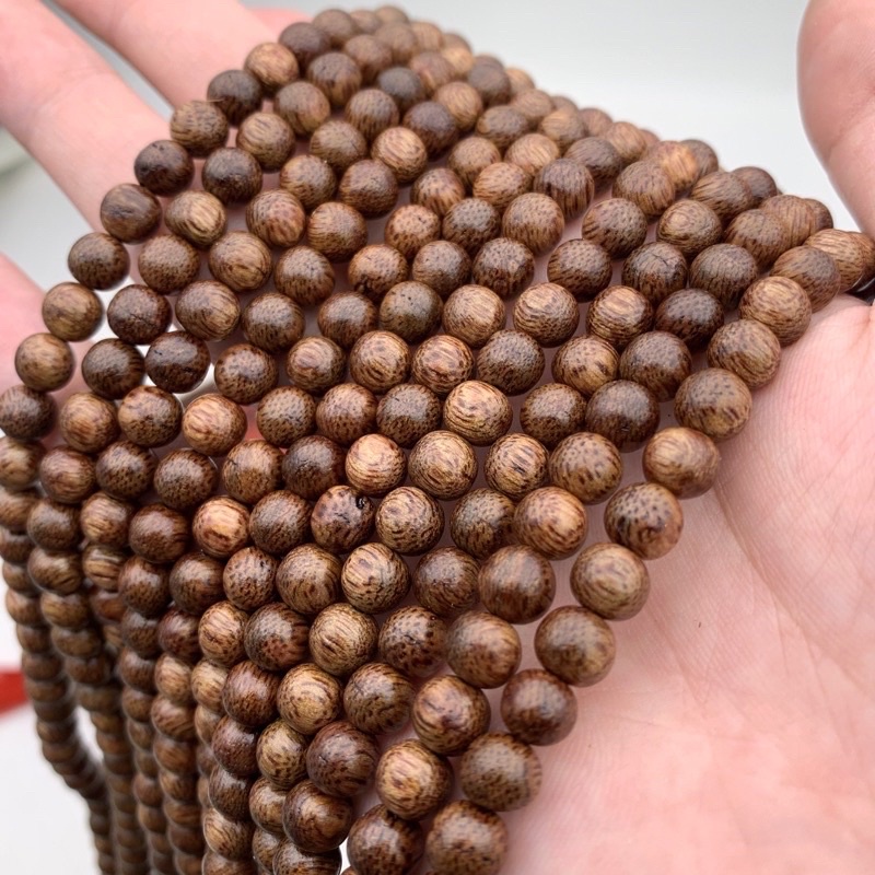 Lẻ 1 hạt trầm hương trầm tốc mùi thơm tự nhiên size 6mn 8mn 10mn - Tặng kèm dây chun