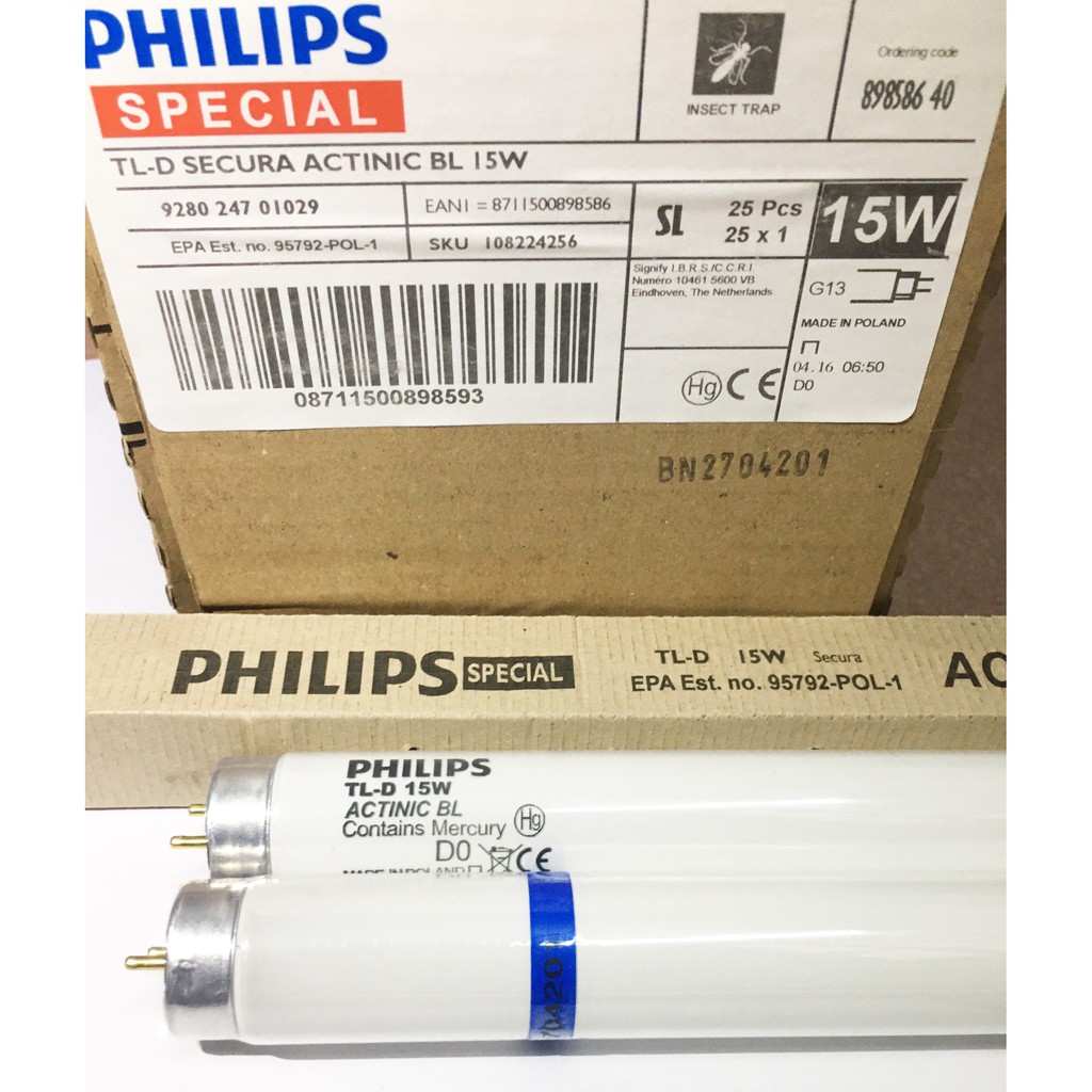 Bóng đèn diệt côn trùng, thu hút côn trùng 15W Philips ( Chống Vỡ )