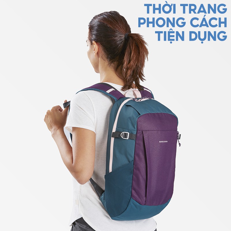 Balo Thể Thao Leo Núi, Dã Ngoại QUECHUA NH100 20 Lít Tiện Dụng - Tím Đậm