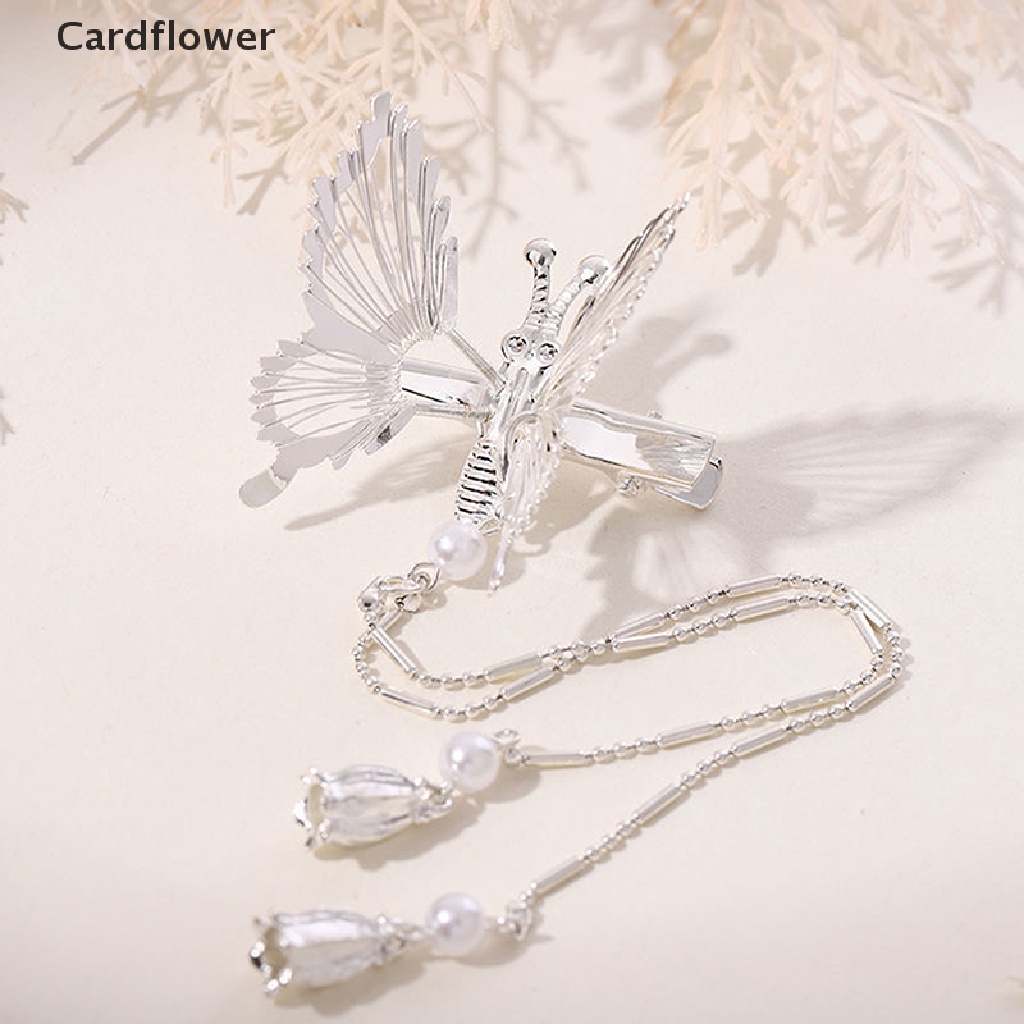 &lt; Cardflower &gt; Kẹp Tóc Hình Chuồn Chuồn Tua Rua Cánh Bướm Bước Lắc Chân Phong Cách Cổ Điển Trang Sức Cho Nữ Đang Giảm Giá