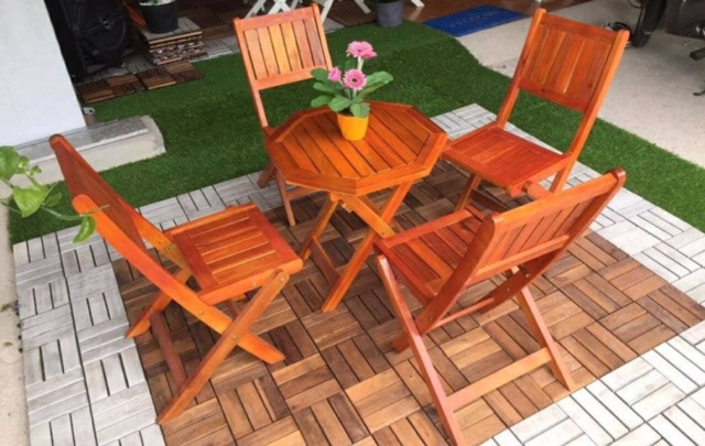 Bàn ghế gỗ xếp gọn,bàn ghế cafe gỗ mini