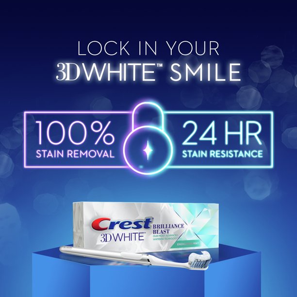 Kem đánh răng làm trắng răng Crest 3DWhite Brilliance BLAST 116g