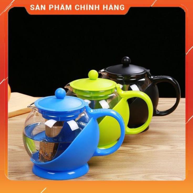 CHÍNH HÃNG -  Ấm pha trà thủy tinh có lõi lọc 1250ml,bình pha trà thủy tinh có lưới lọc inox,bình ủ trà cao cấp