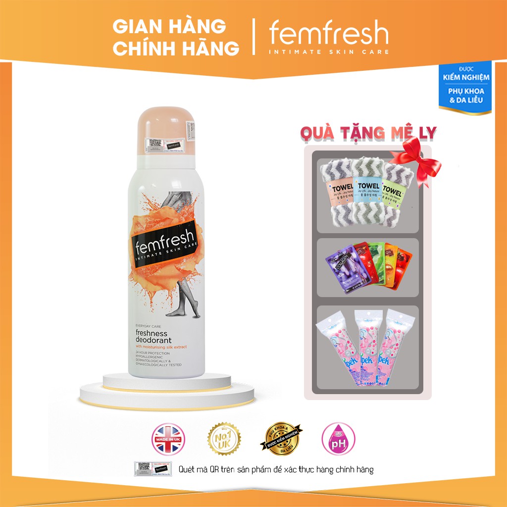 [Quà tặng] Xịt thơm mát vùng kín cao cấp Femfresh Deodorant Spay 125ml