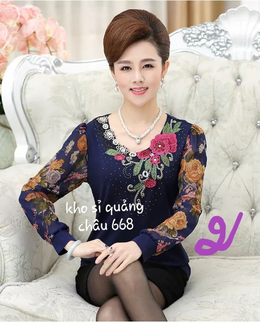 Áo trung niên thêu hoa