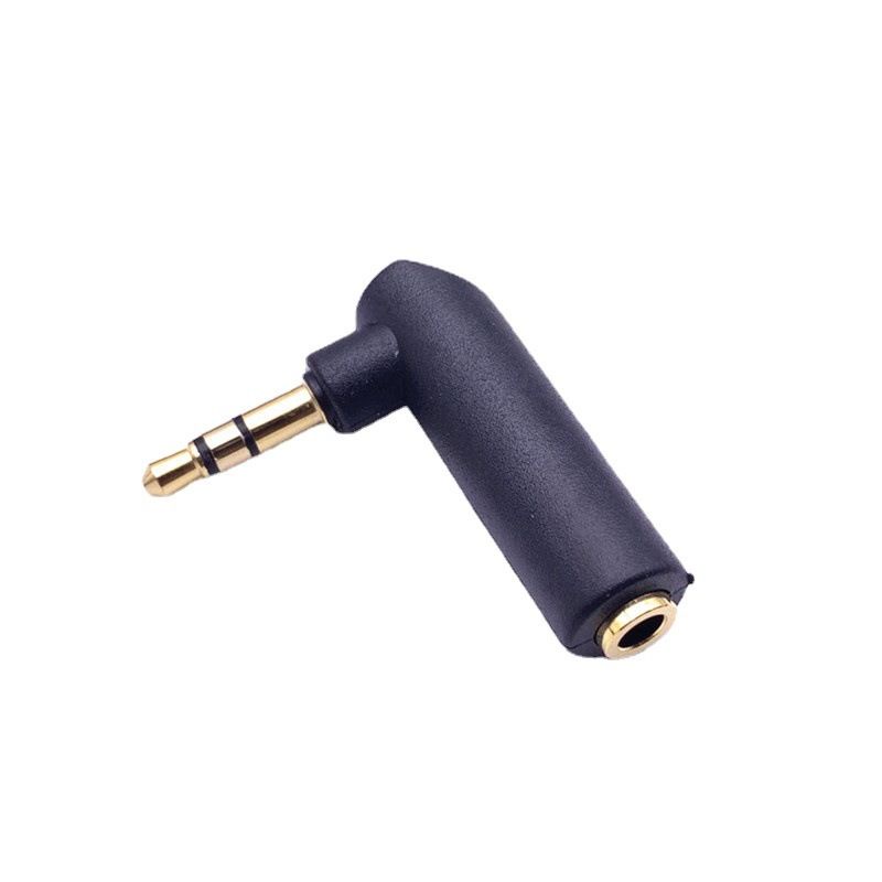 Đầu chuyển đổi Jack rắc Audio 3.5 mm đực cái cho tai nghe, máy tính ra âm ly loa, bẻ vuông góc 90 độ