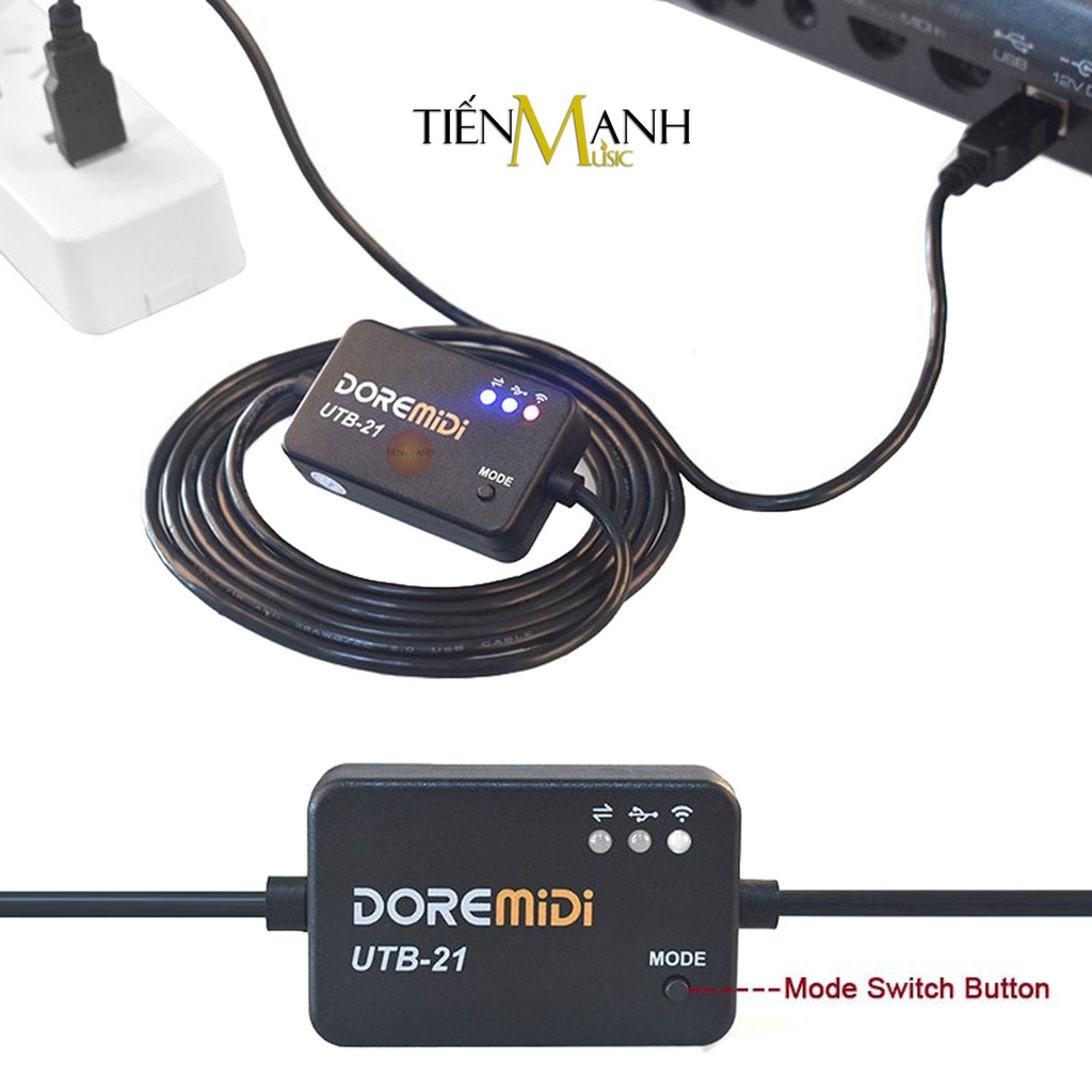 [Chính Hãng] Cáp Midi Không Dây Đầu Cắm USB-B DOREMiDi UTB21 - Bluetooth 5.0 Tốc Độ Cao Cho Đàn Piano, Organ UTB-21