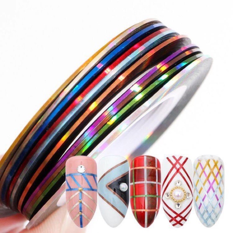 Set dây kim tuyến trang trí móng tay chân ( 1 set 30 cuộn 30 màu )