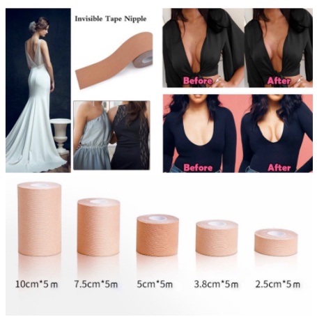 (DÁN NÂNG NGỰC) Cuộn Băng Dán Nâng Ngực Tự Dính Thoáng Khí Tiện Lợi
