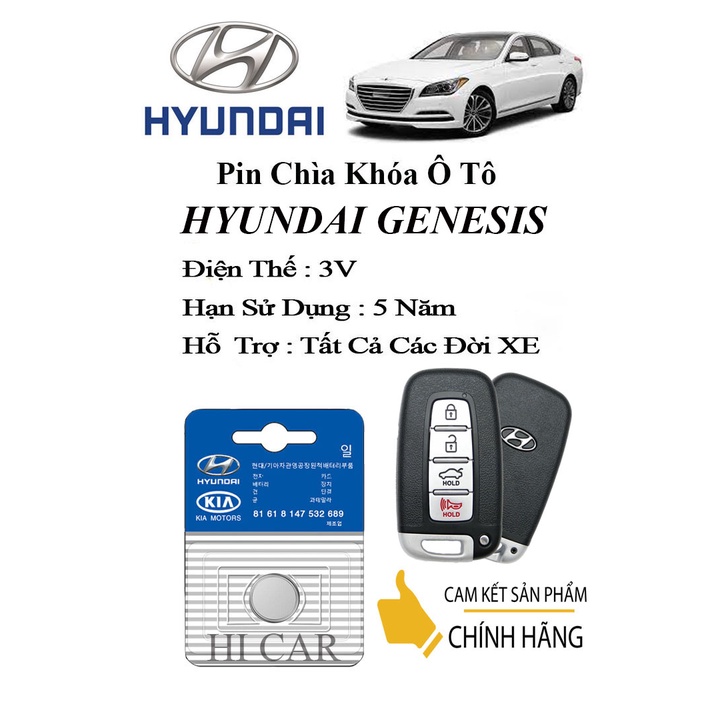 Pin chìa khóa ô tô Hyundai Genesis chính hãng Panasonic