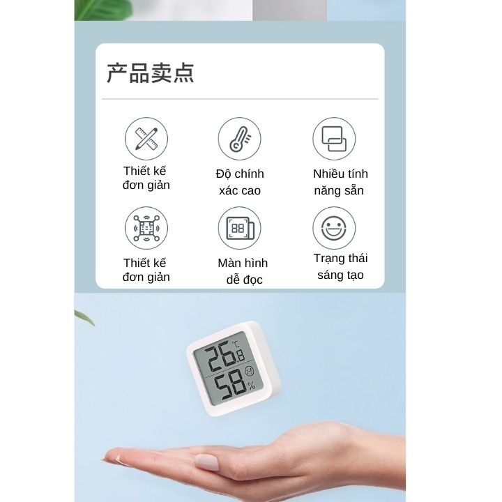 Đồng hồ đo nhiệt độ và độ ẩm cảm biến không dây