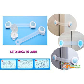 Set 2 Khóa chặn cửa tủ lạnh an toàn cho bé
