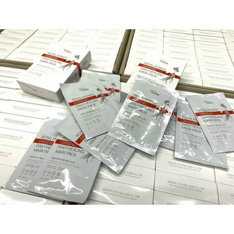 Mặt Nạ Tinh Chất Hồng Sâm Hoàng Gia Hàn Quốc Royal Power Ginseng Daily Healing Mask Pack 20ml (Hộp 10 Miếng)