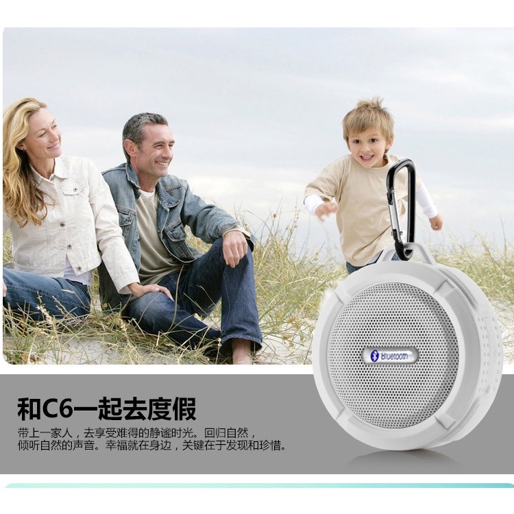 Loa bluetooth xách tay NUTEK C6 nghe nhạc chống thấm nước, nhỏ gọn dễ dàng mang theo đi du lịch